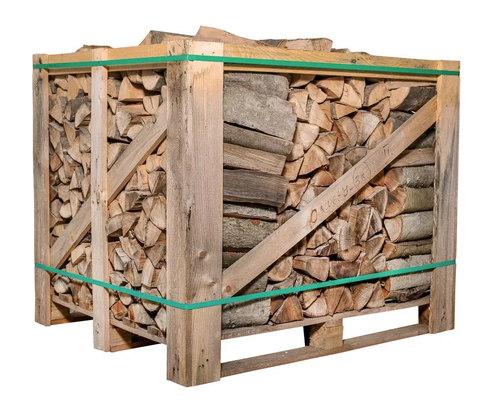 Brennholz Buche 33 cm 1 RM Palette - Rotbuche Brennholz – 1 Raummeter in praktischer Box, 33 cm