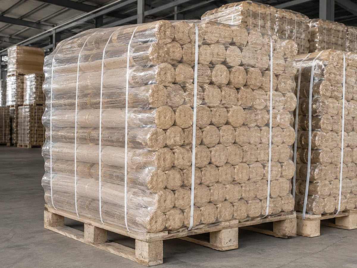 Nestro-Buchen-Eichenholzbriketts – Palette 960 kg (96 × 10 kg)
