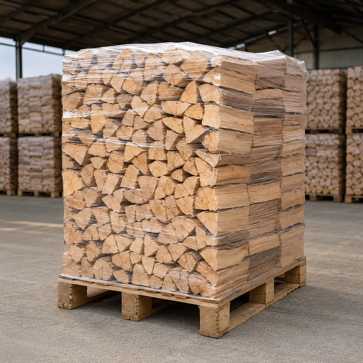 Trockenes Buchen-Kaminholz 25 cm – Palette 1 RM