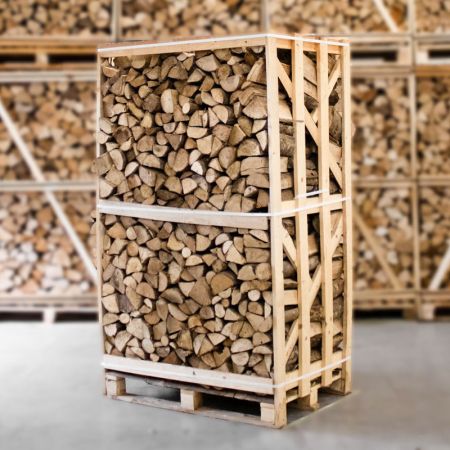 Palette kammergetrocknetes gespalten Esche Brennholz 25cm